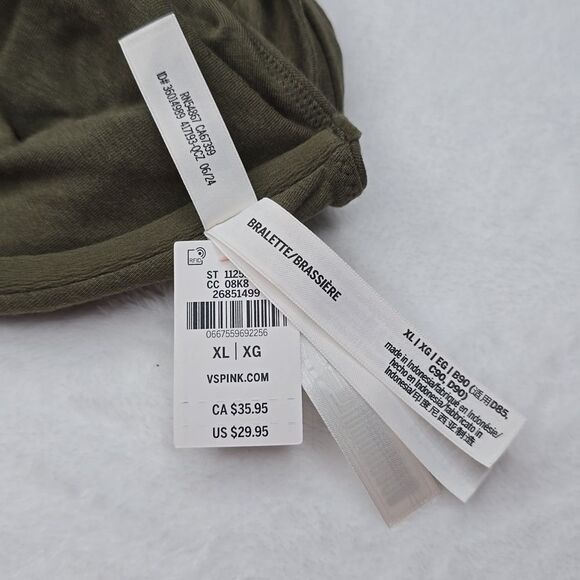 1270 NWT Base Cotton Unlined Scoop Bra Sz XL Casual New Olive - Picture 5 of 7